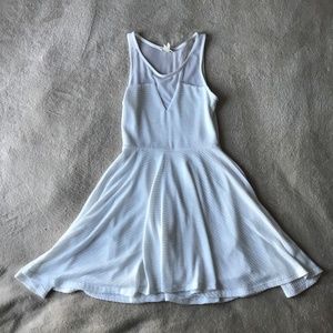 mesh top and back white dress